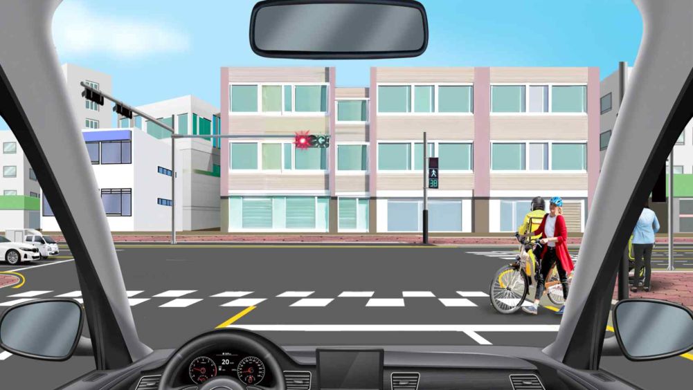 About to turn left · The crosswalk ahead has no traffic light