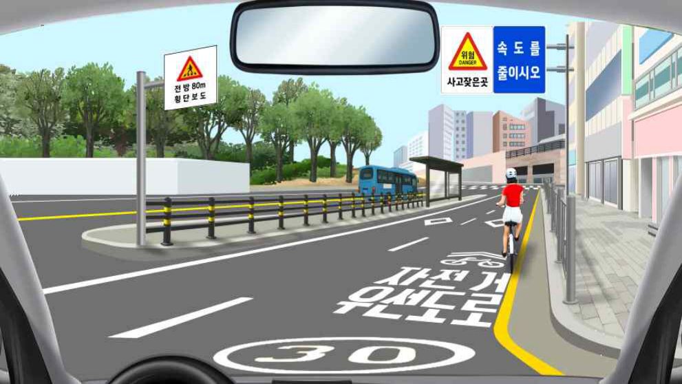 Entering a bicycle priority road