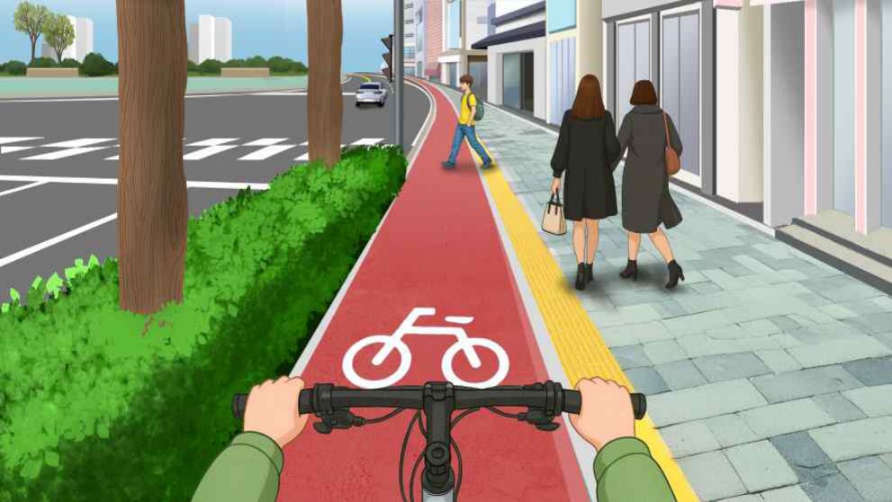 Riding a bicycle