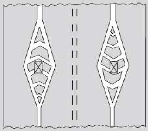 What is the most appropriate way to drive on a road with the following safety marking?