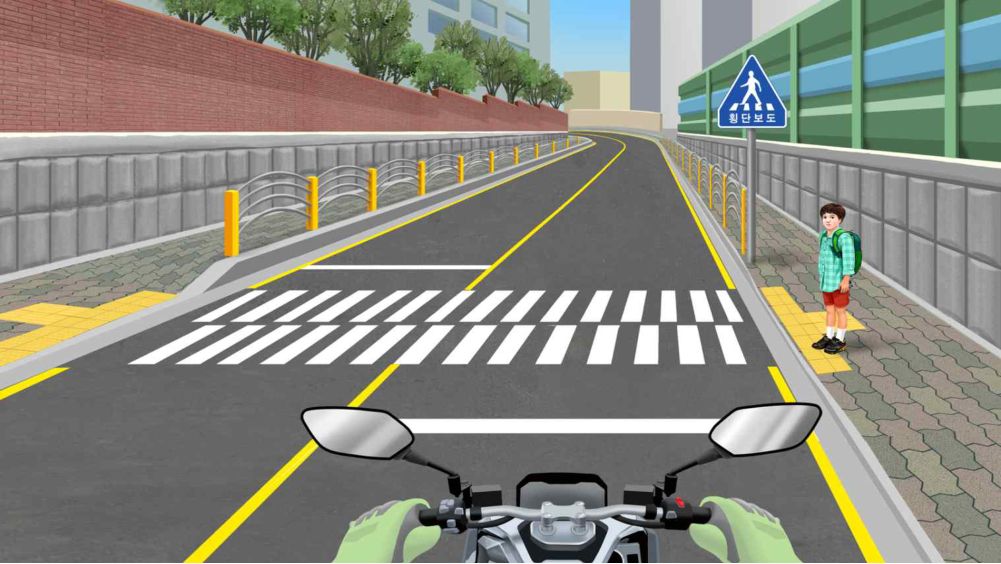 A crosswalk on an ordinary road · A crosswalk without traffic signals